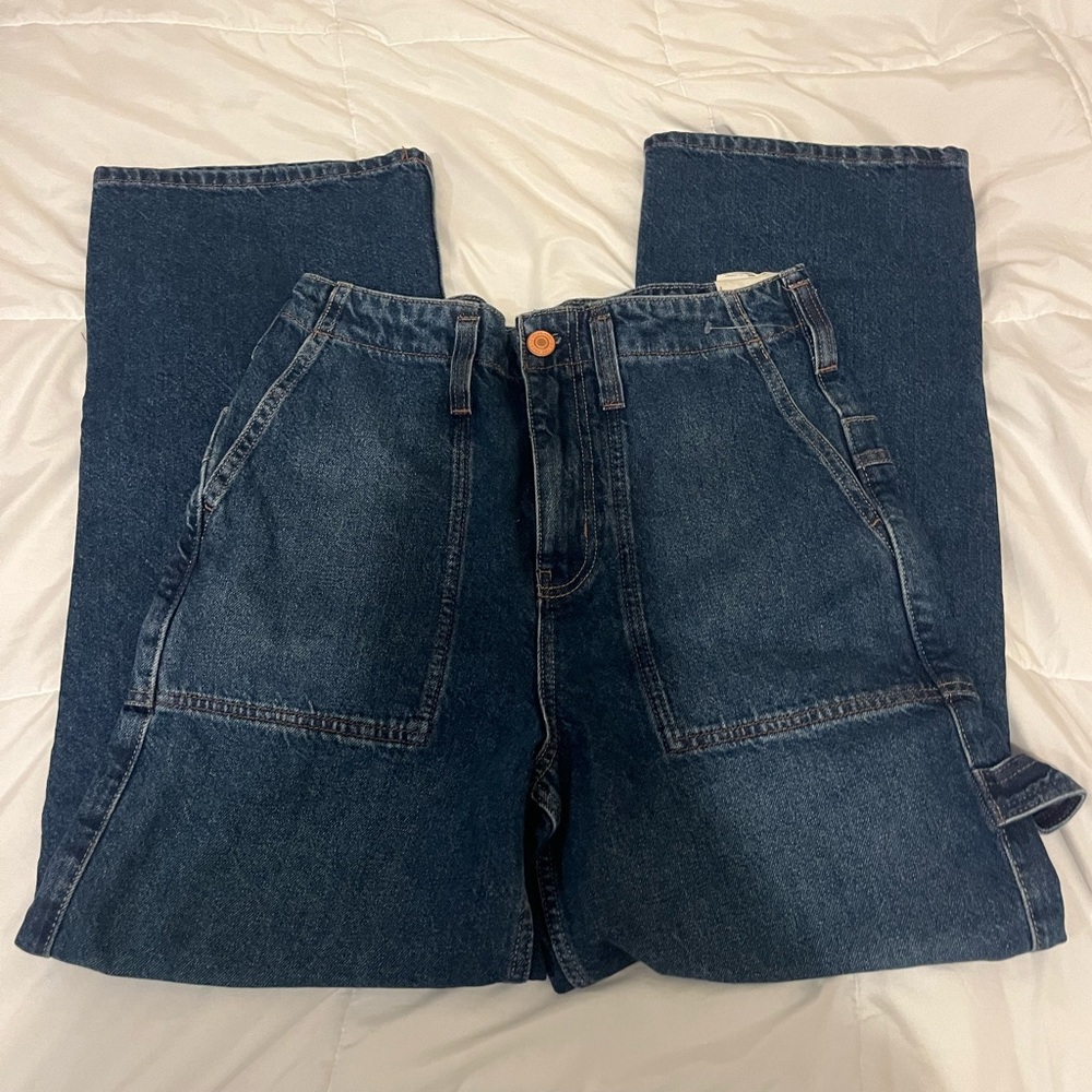 Free People, high rise, dark wash jeans